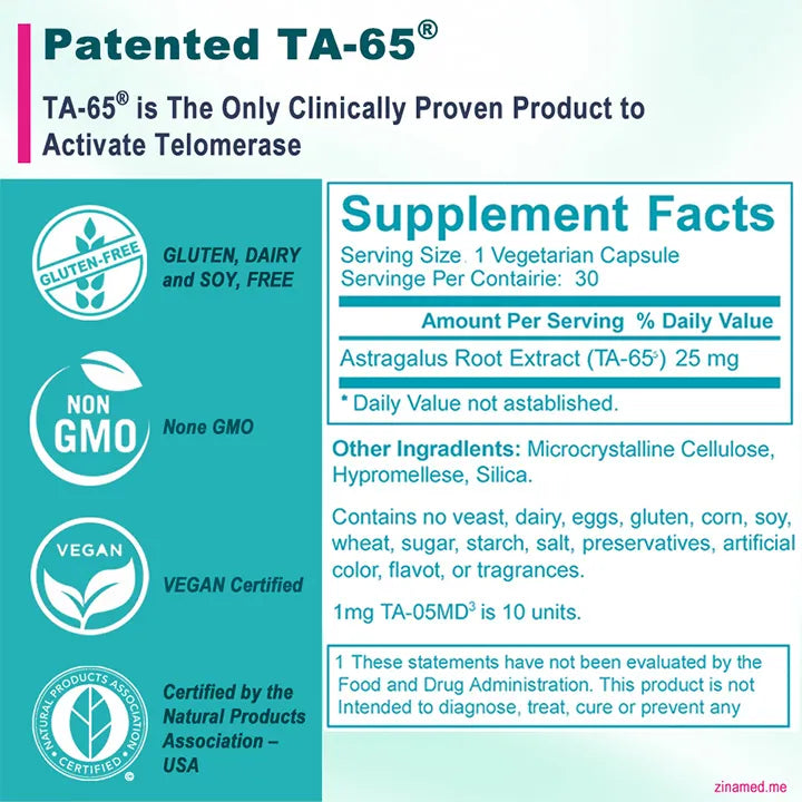 TA-65  250 Units - 30 capsules (1 month)